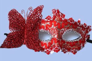 Masquerade Mask - Red Butterfly