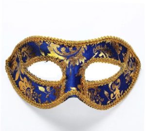 Masquerade Mask - Velvet Blue Gold